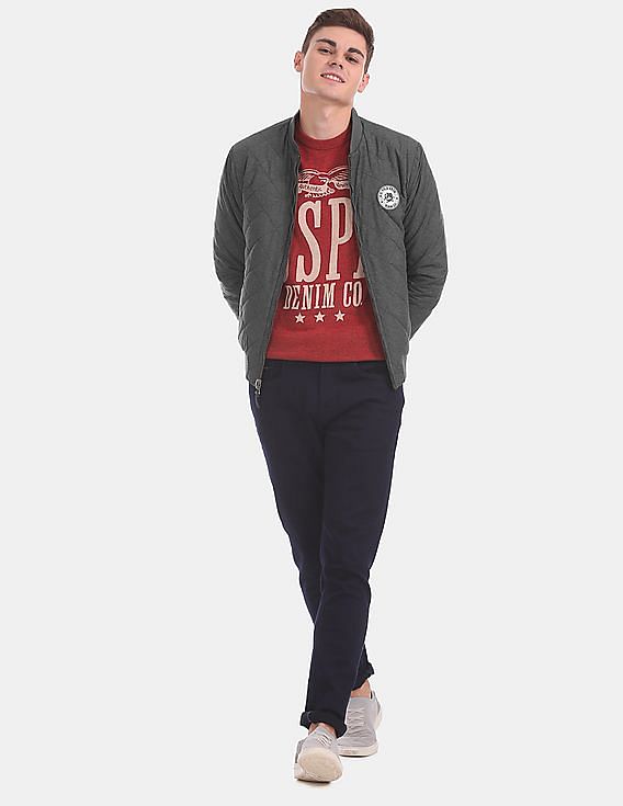 U.S. Polo Assn. Denim Co. Olive And Charcoal Reversible Bomber Jacket