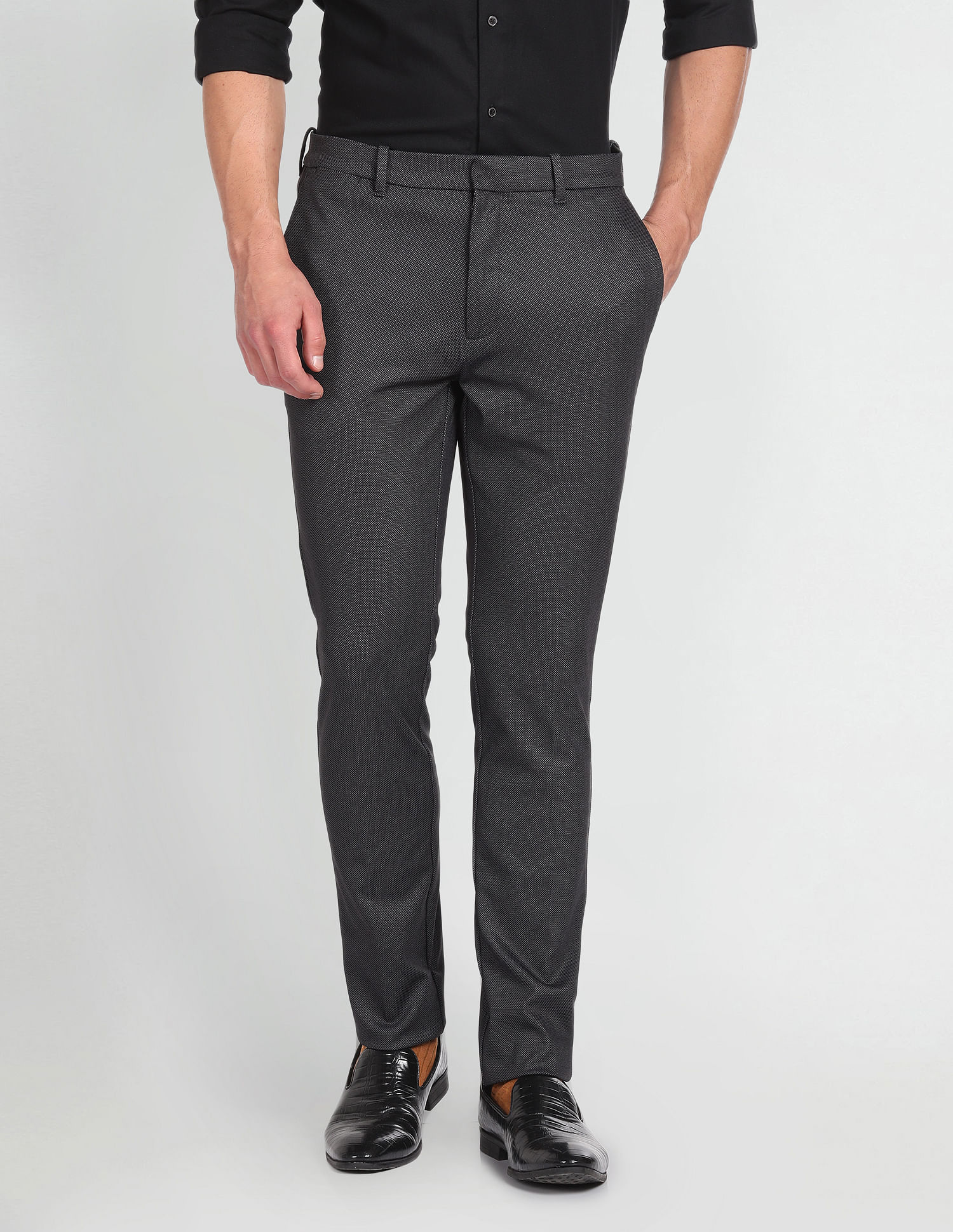 Arrow Newyork Mid Rise Dobby Trousers