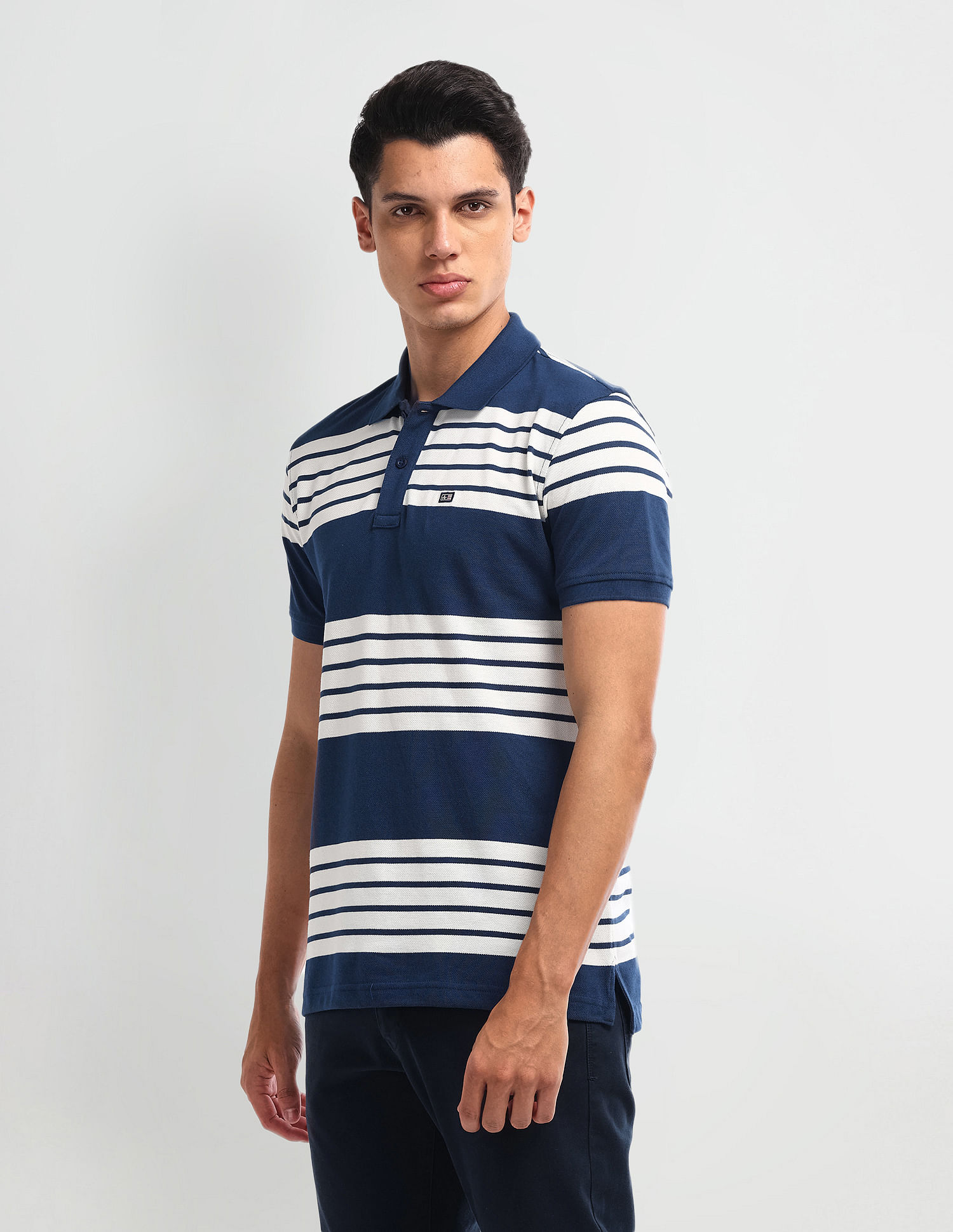 Arrow Sport Horizontal Stripe Regular Fit Polo Shirt
