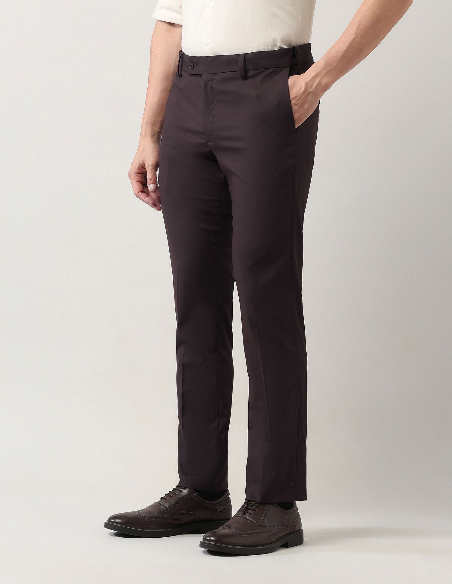 Arrow Mid Rise Regular Fit Autoflex Trousers