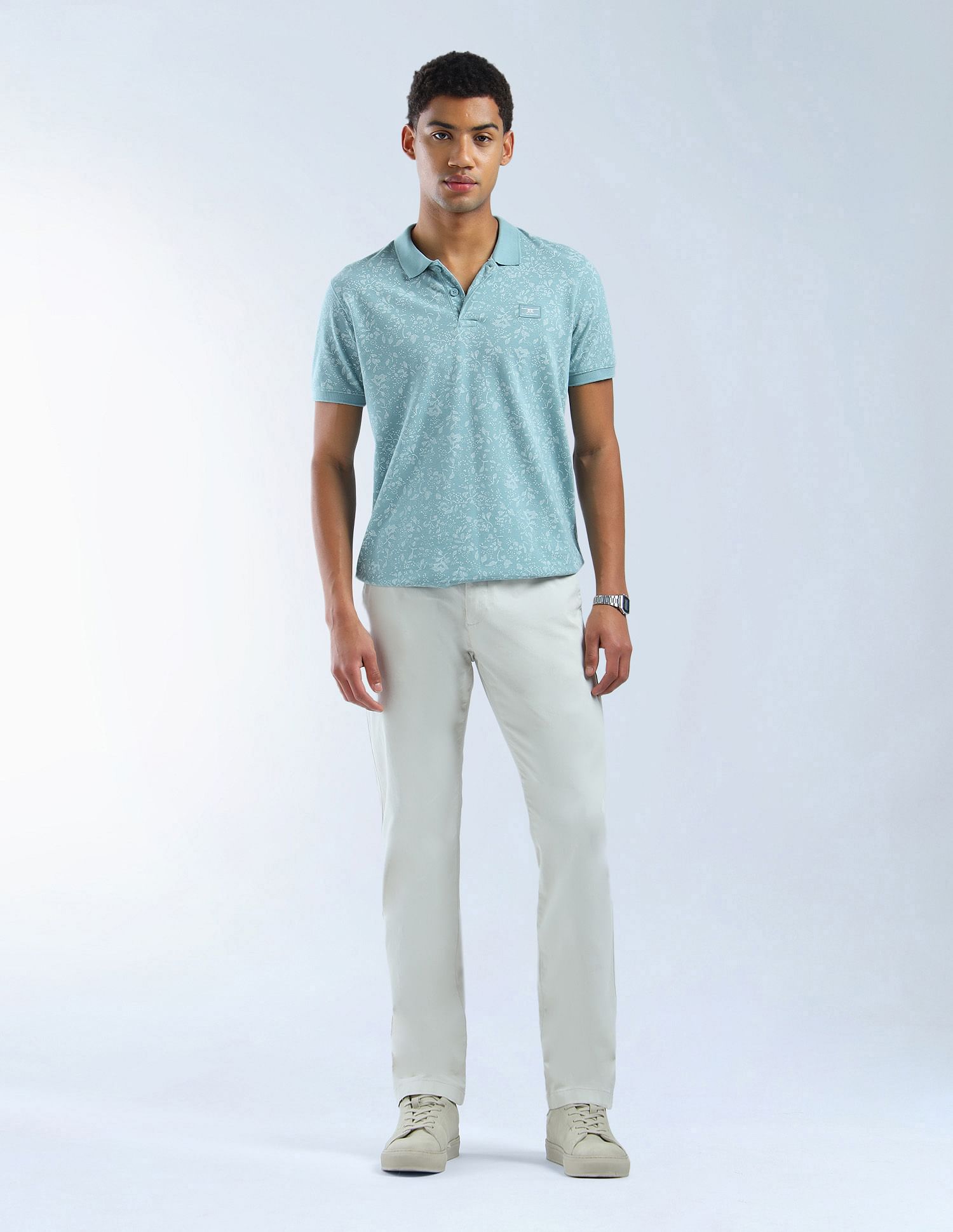 Flying Machine Floral Printed Essentials Polo Shirt