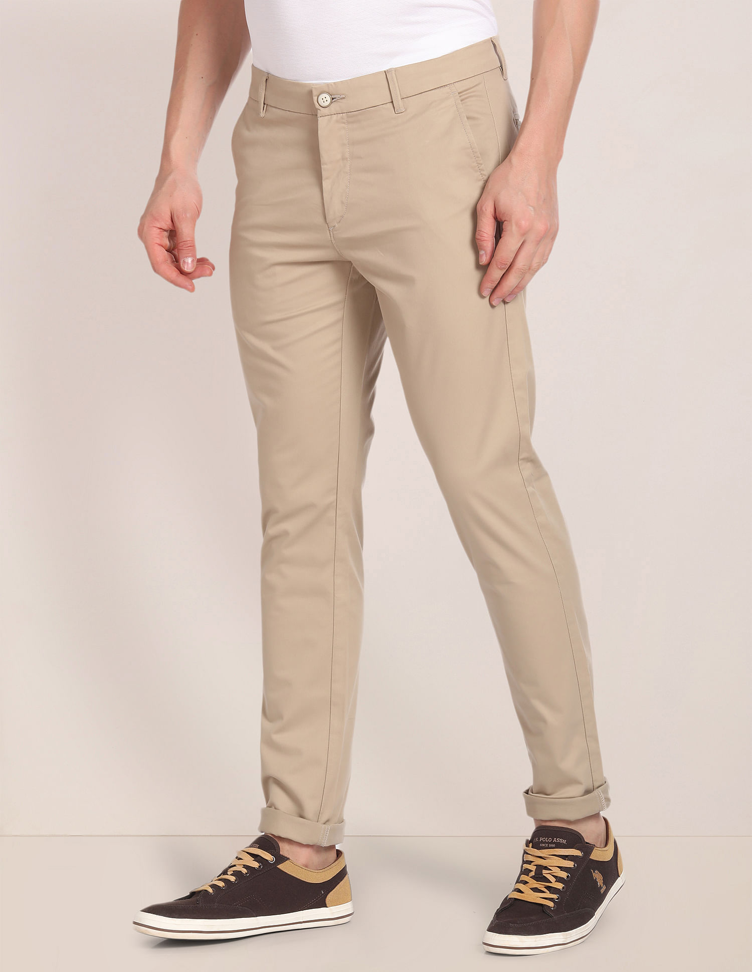 U.S. Polo Assn. Mid Rise Solid Trousers