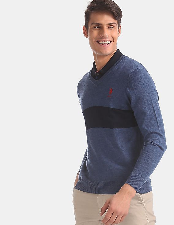 us polo assn v neck sweater