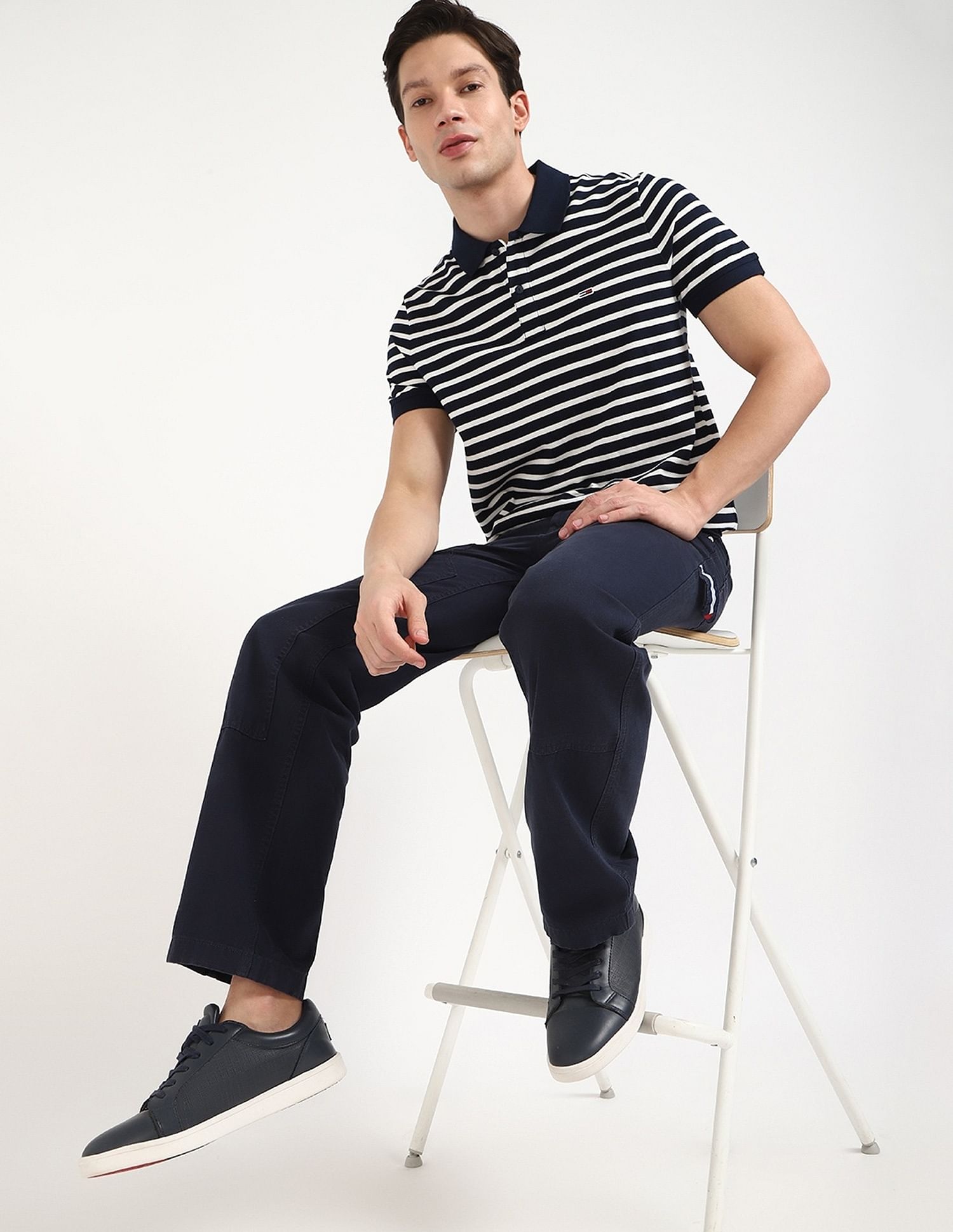 Tommy Hilfiger Striped Slim-Fit Cotton Polo Shirt