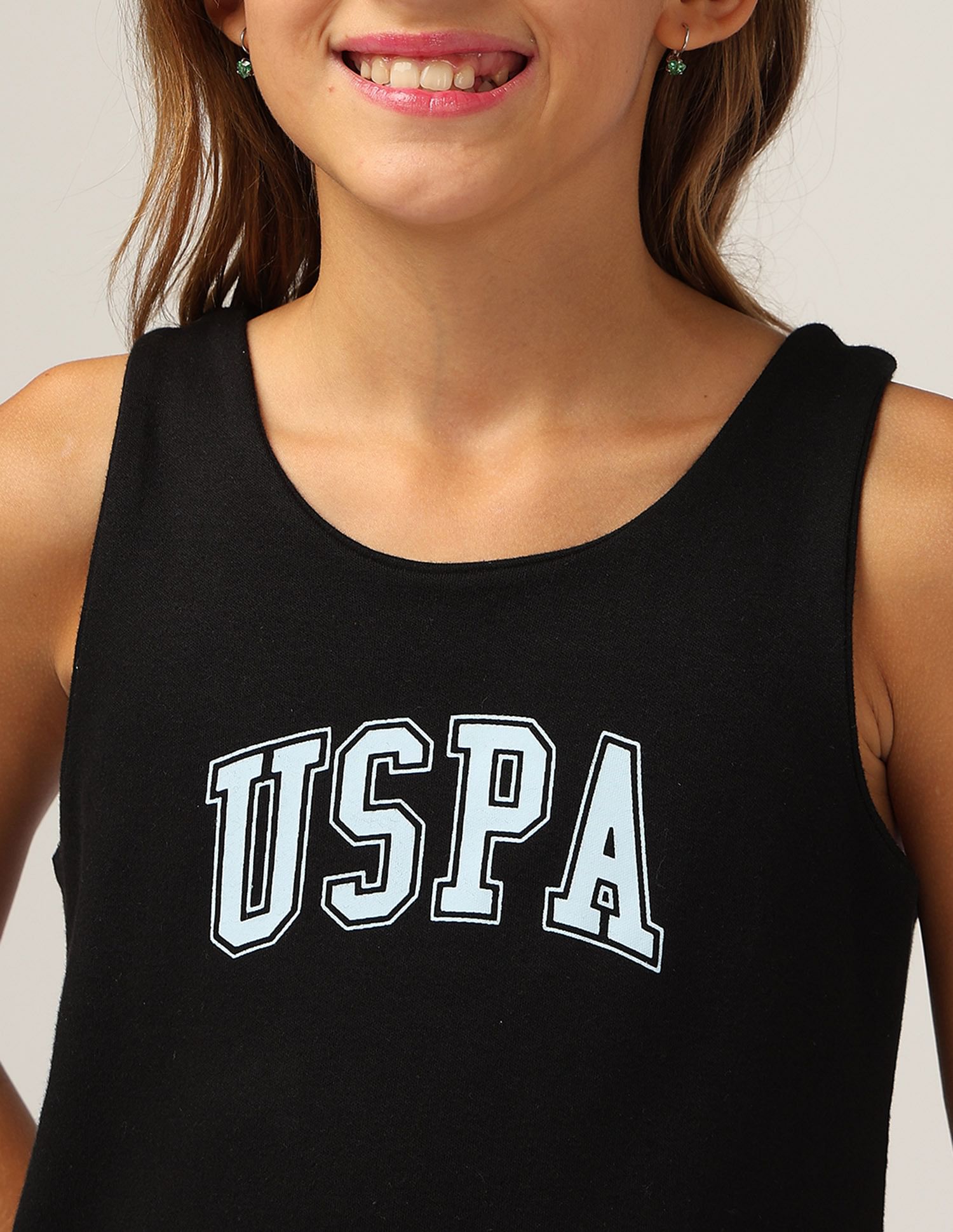 U.S. Polo Assn. Kids Girls Brand Printed A Line Dress