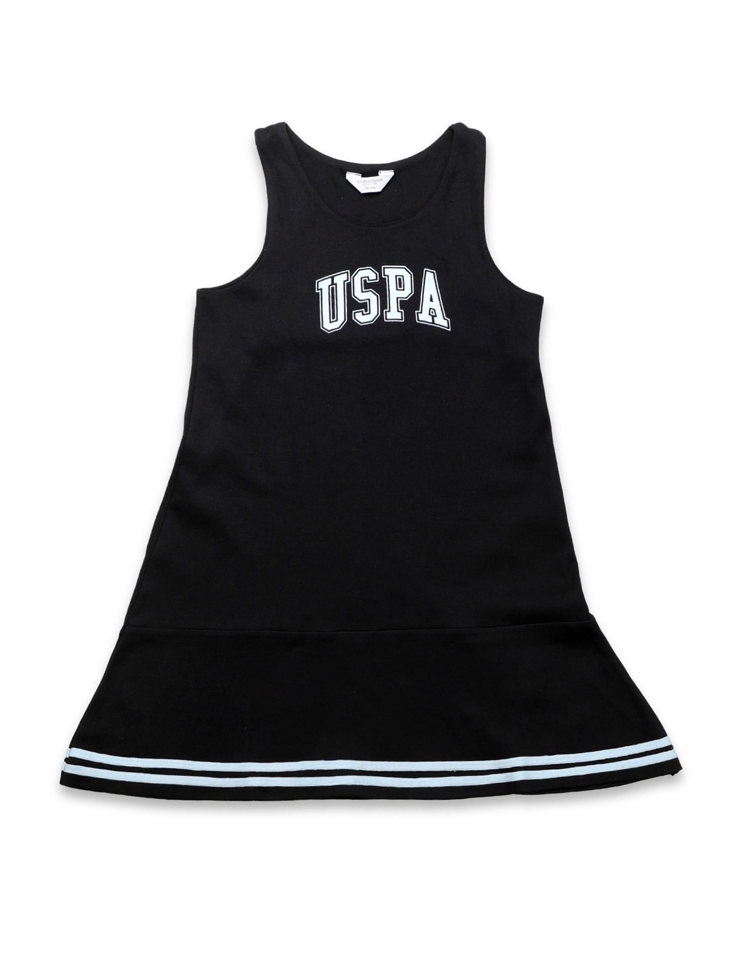 U.S. Polo Assn. Kids Girls Brand Printed A Line Dress