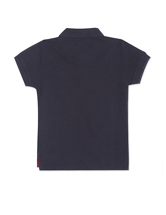 U.S. Polo Assn. Kids Ribbed Collar Brand Tape Polo Shirt