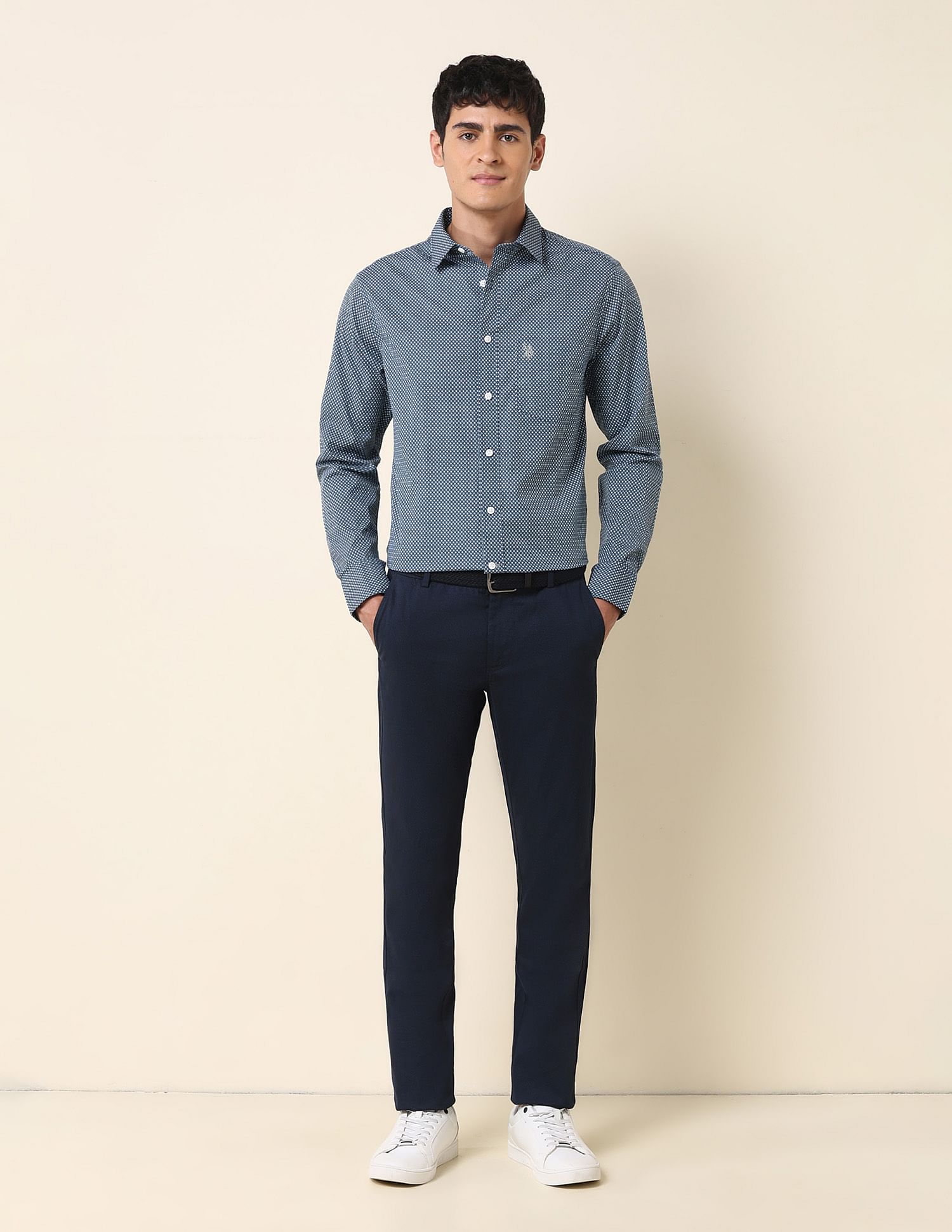 U.S. Polo Assn. Geometric Printed Tailored Fit Shirt
