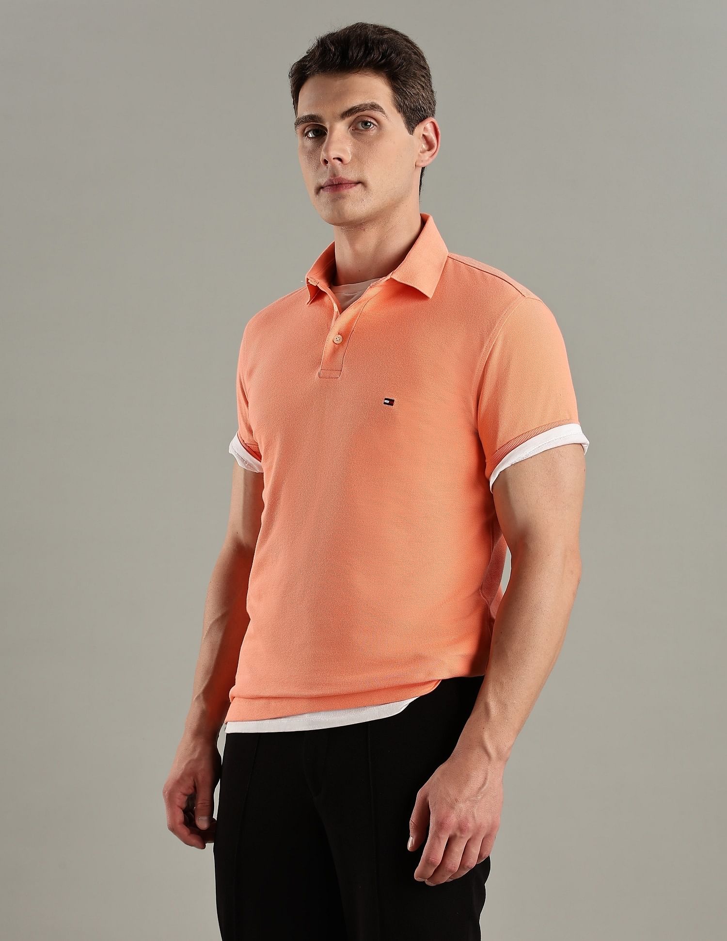 Tommy Hilfiger Solid Slim-Fit Cotton Polo T-Shirt