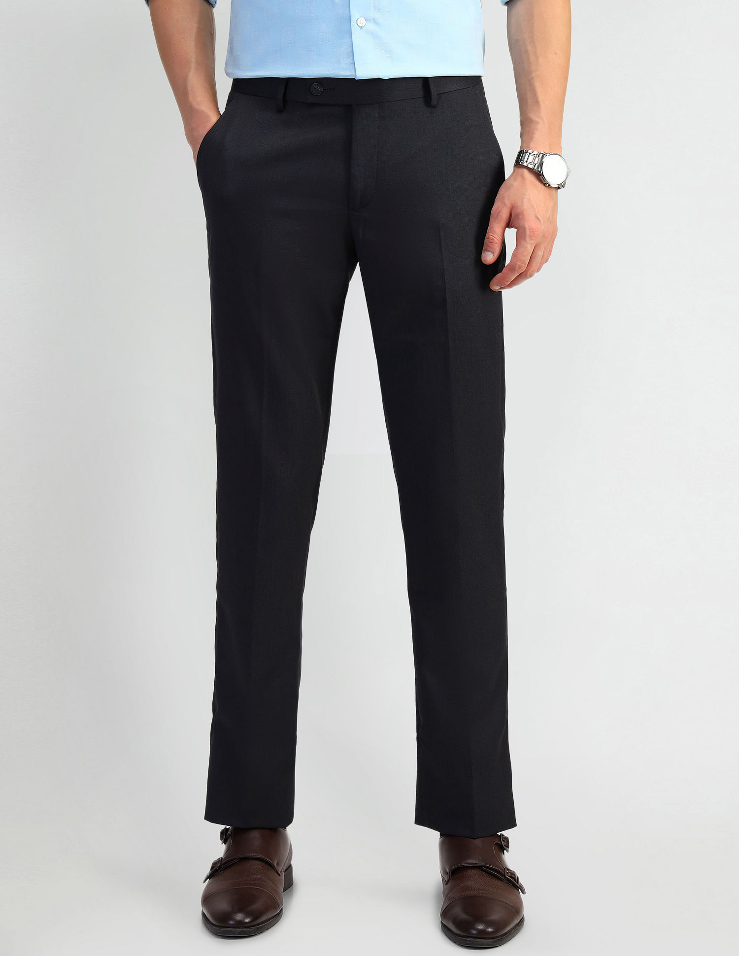 Arrow Mid Rise Dobby Trousers