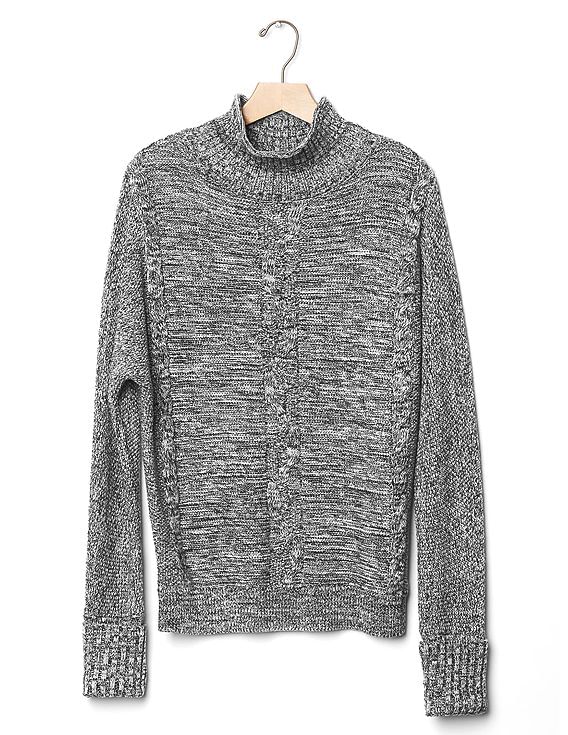 Buy GAP Women Grey Plait Cable Knit Mock Neck Sweater - NNNOW.com