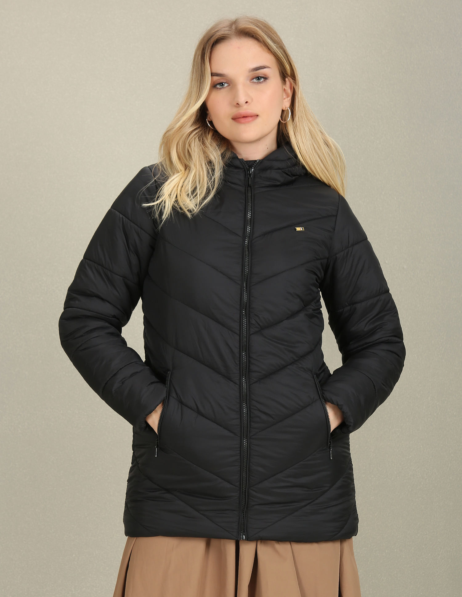 U.S. Polo Assn. Women Longline Puffer Hooded Jacket