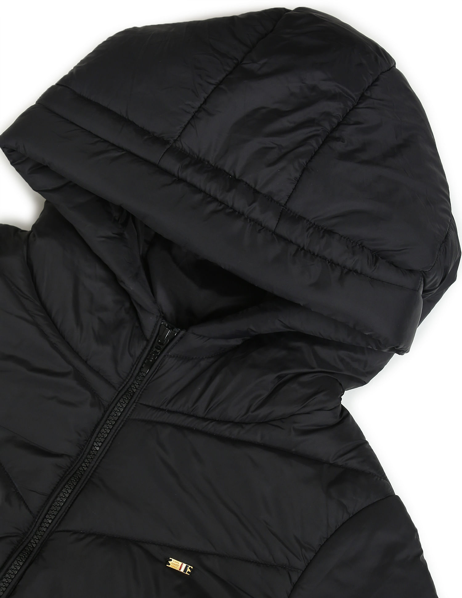 Black shops puffer hooded jacket