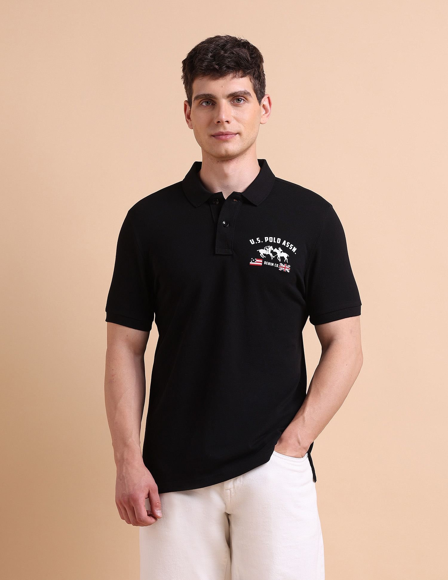 U.S. Polo Assn. Denim Co. Brand Printed Muscle Fit Polo Shirt