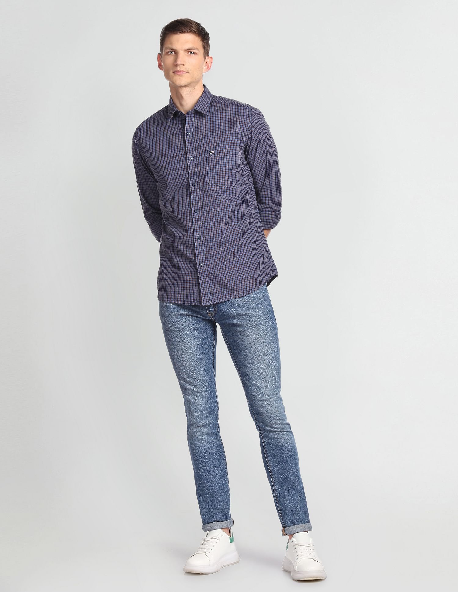 Arrow Sports Micro Check Slim Casual Shirt
