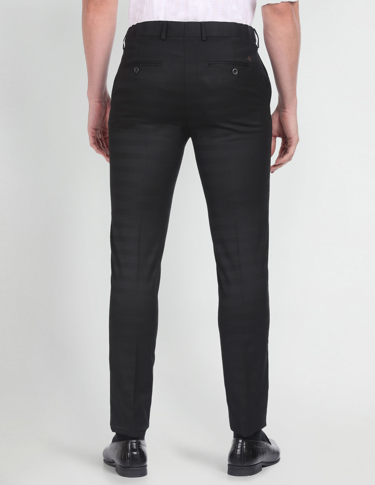 Arrow Newyork Horizontal Stripe Herringbone Trousers
