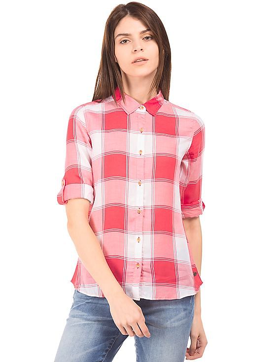 U.S. Polo Assn. Women Regular Fit Plaid Shirt