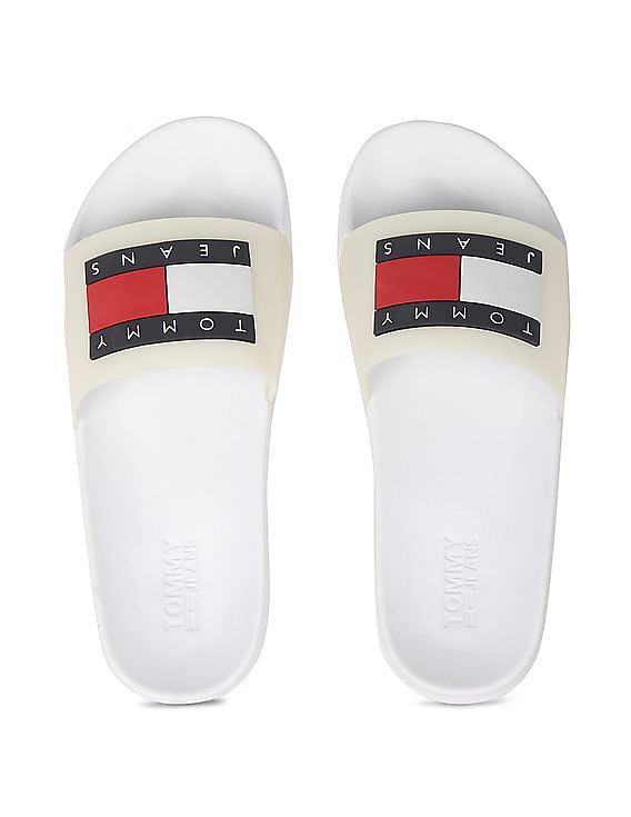 white tommy slides