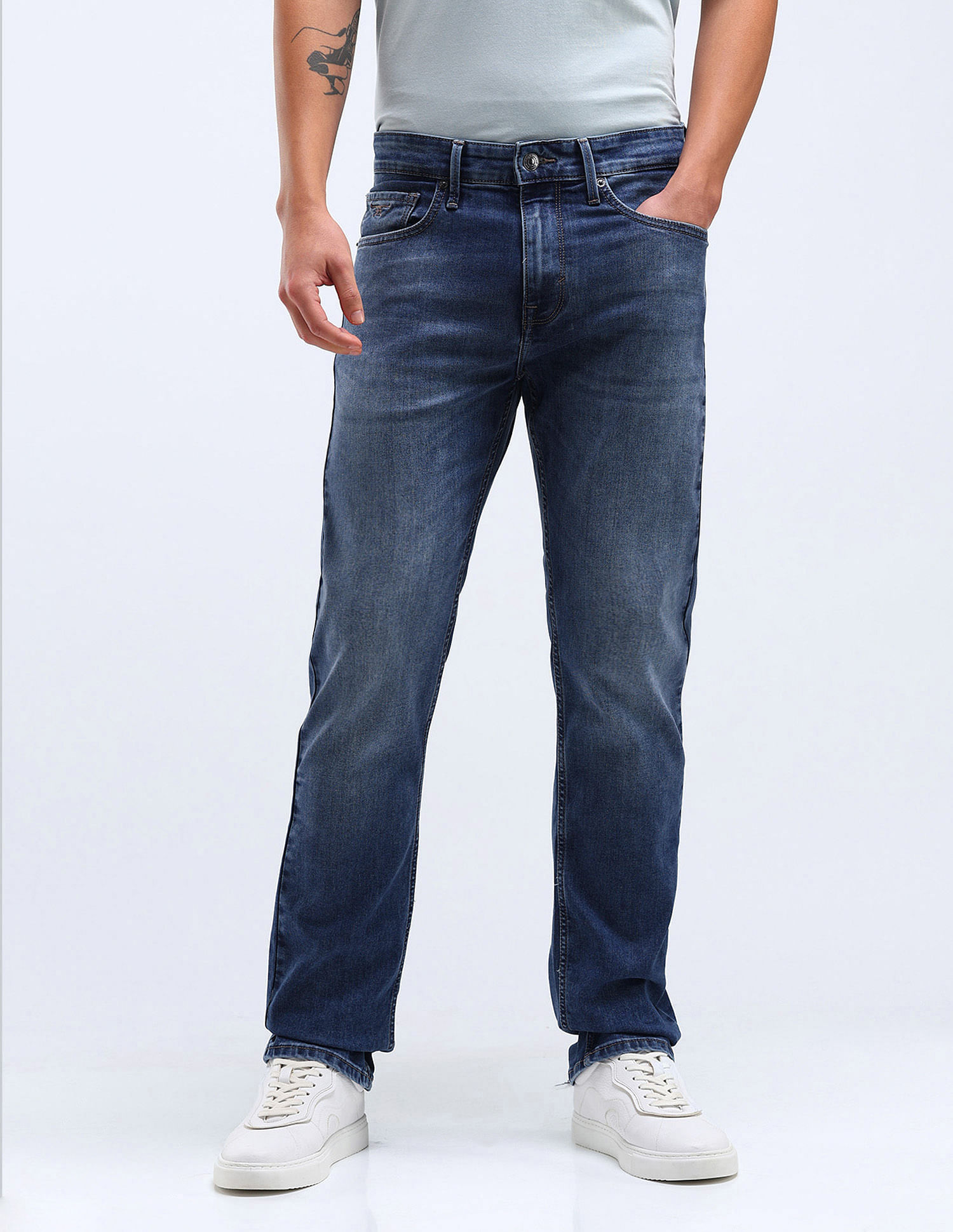 Flying Machine F-Jango Straight Fit Stone Wash Jeans