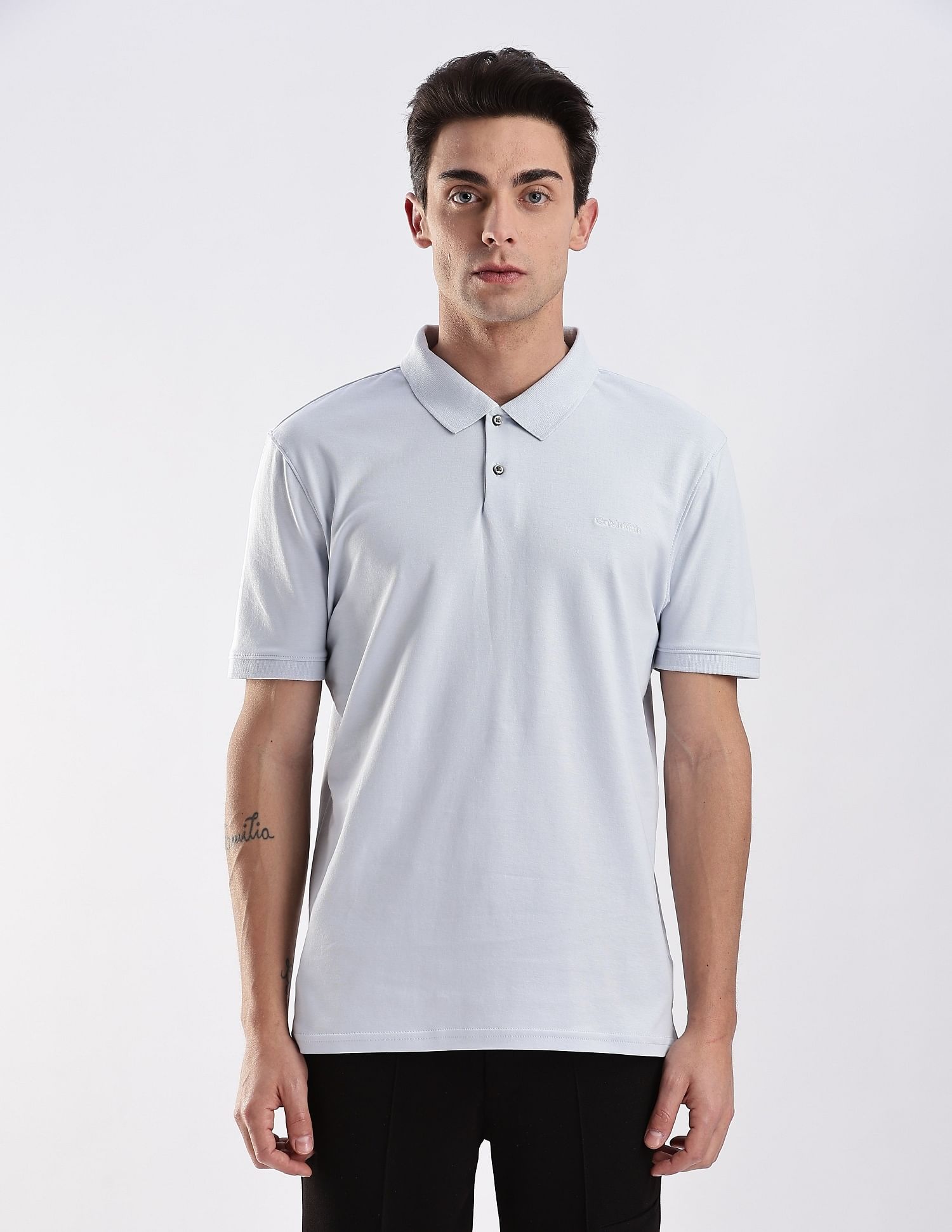 Calvin Klein Jeans Regular-Fit Solid Cotton Polo Shirt