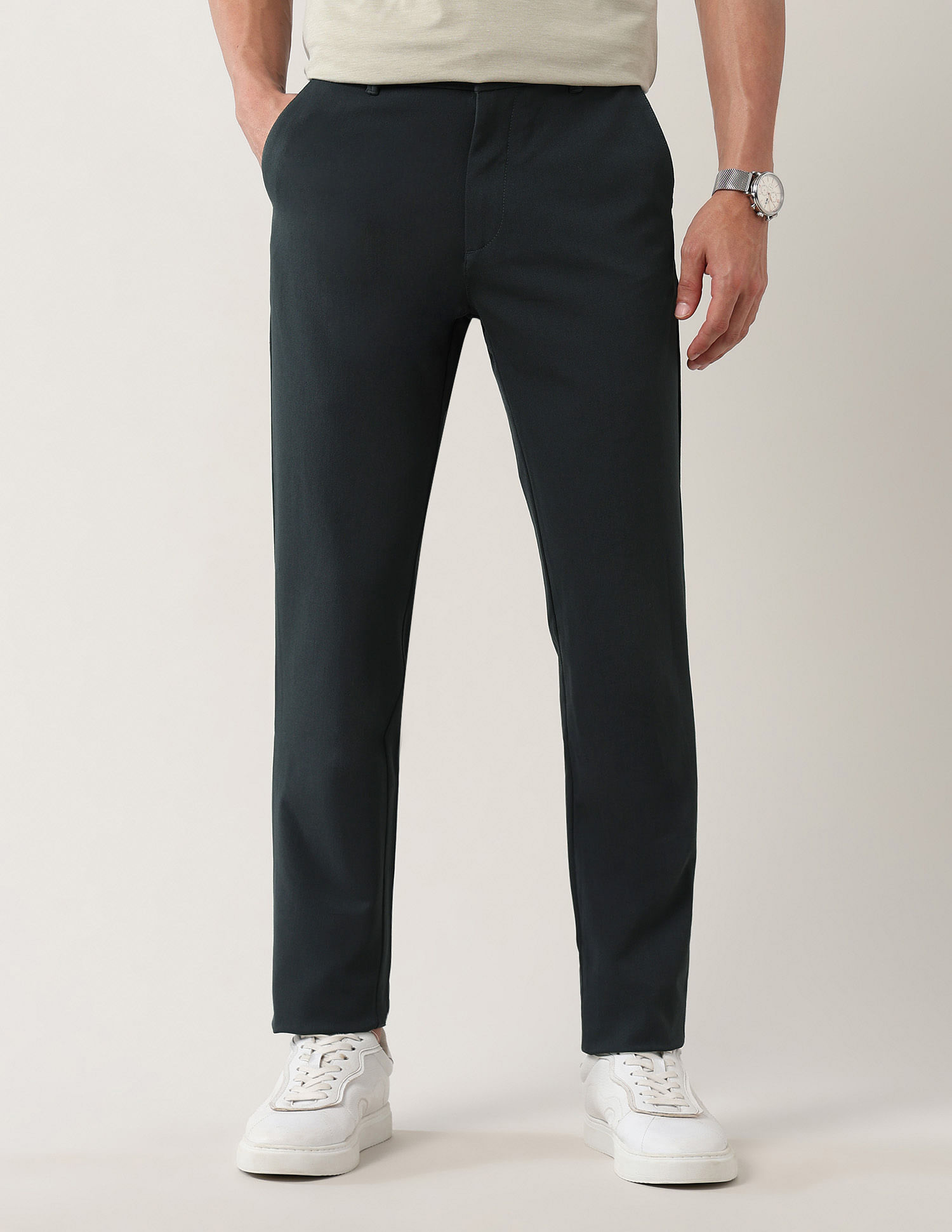 Arrow Sport Solid Twill Autoflex Trousers