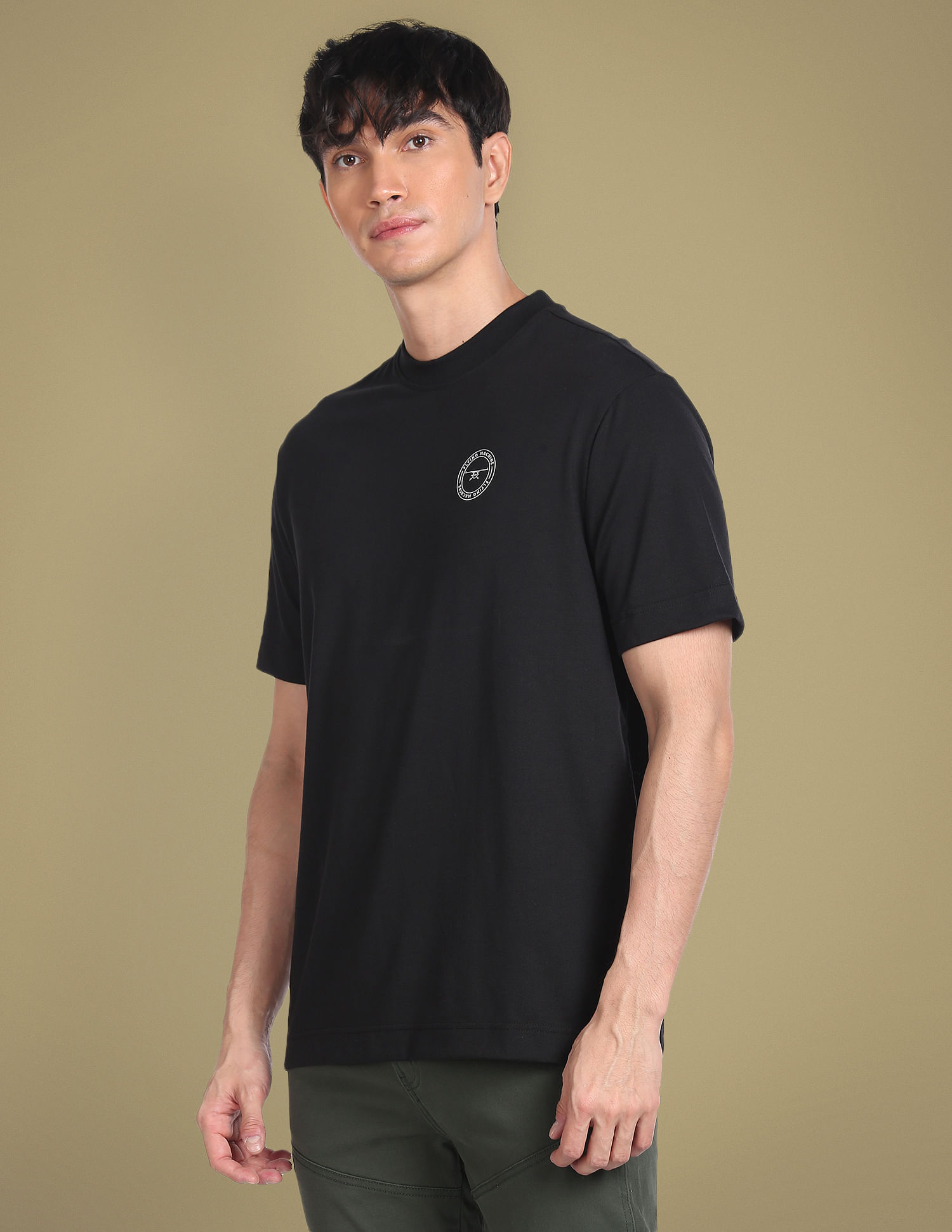 Flying Machine Silicone Logo Print Oversized T-Shirt