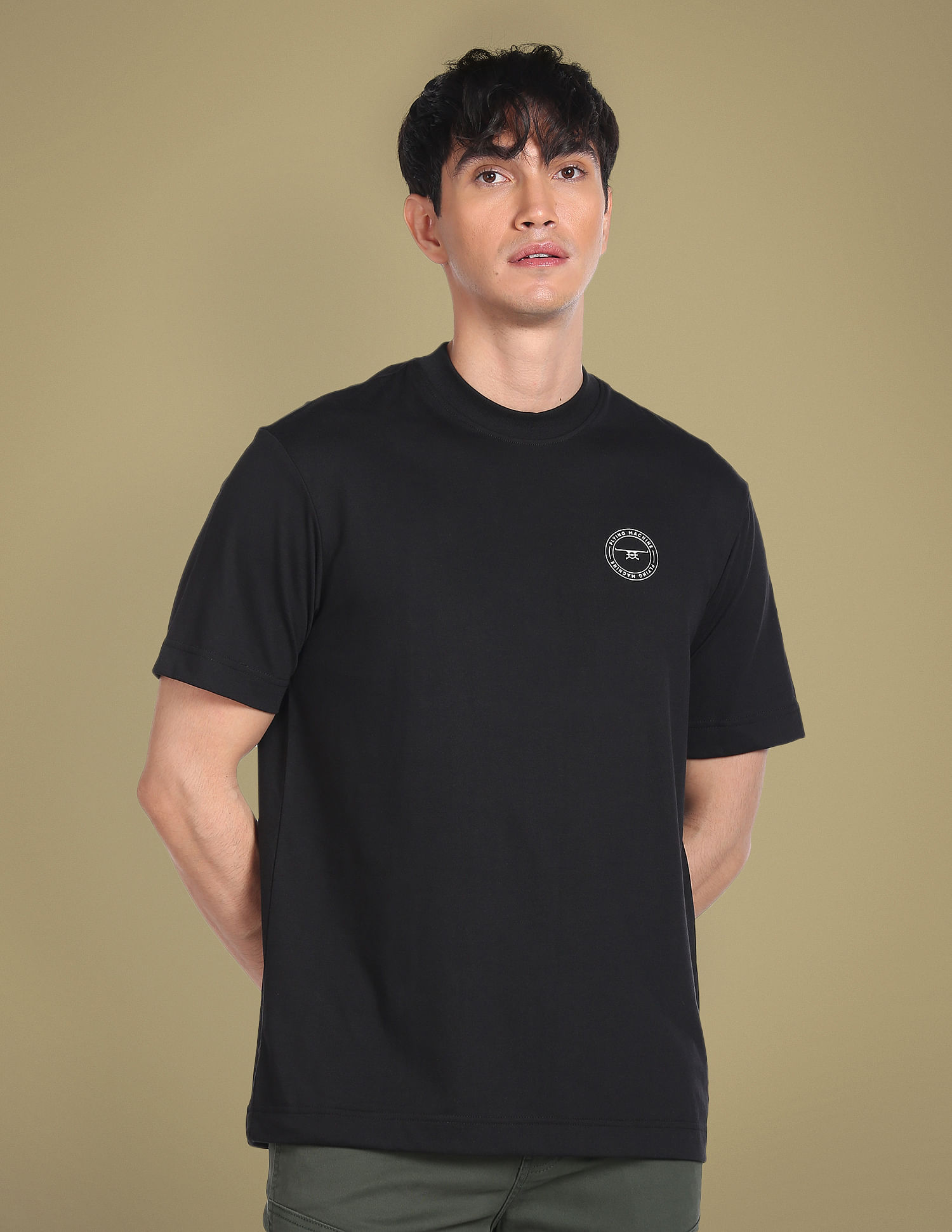 Flying Machine Silicone Logo Print Oversized T-Shirt