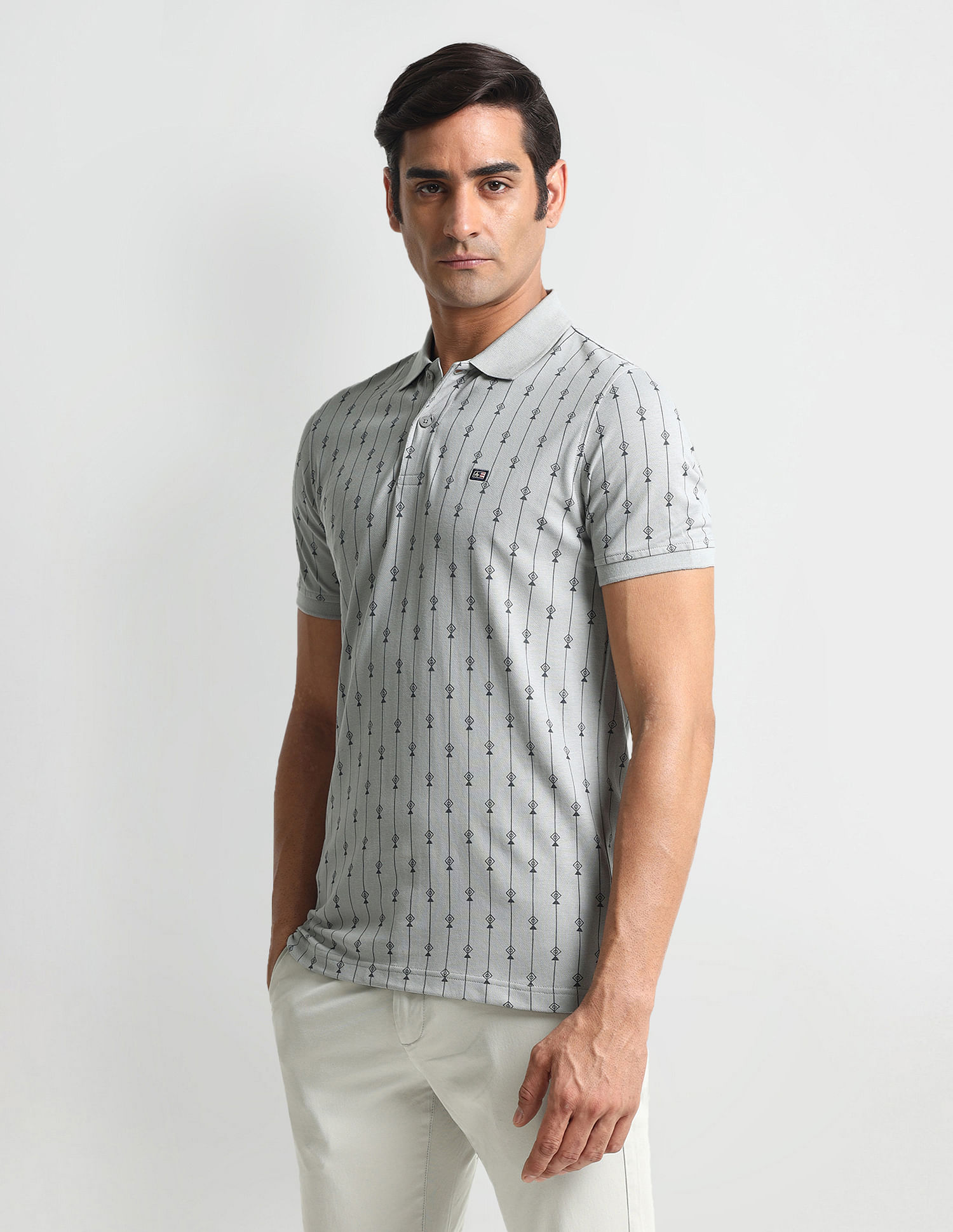 Arrow Sports Geometric Print Regular Polo Shirt