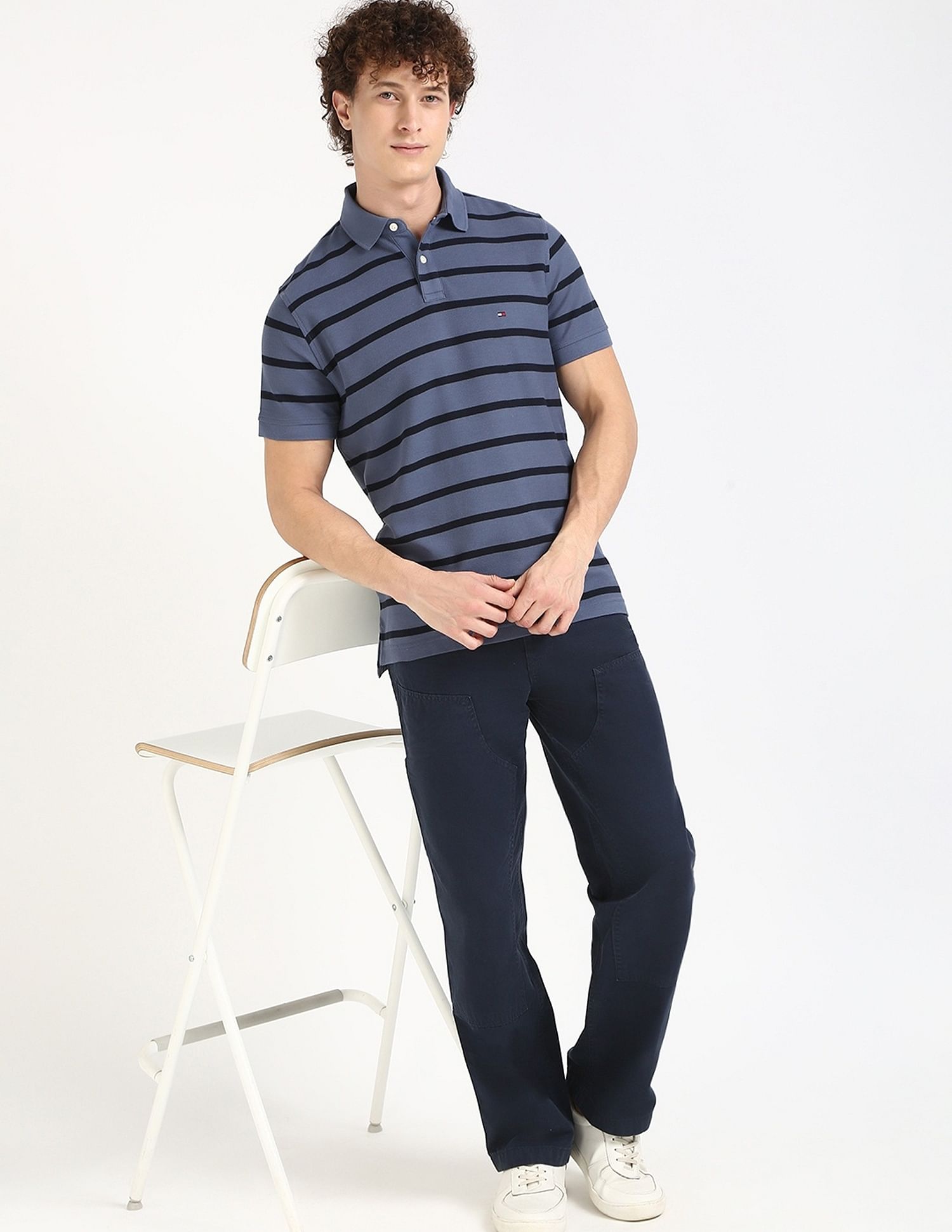Tommy Hilfiger Striped Regular-Fit Cotton Polo Shirt