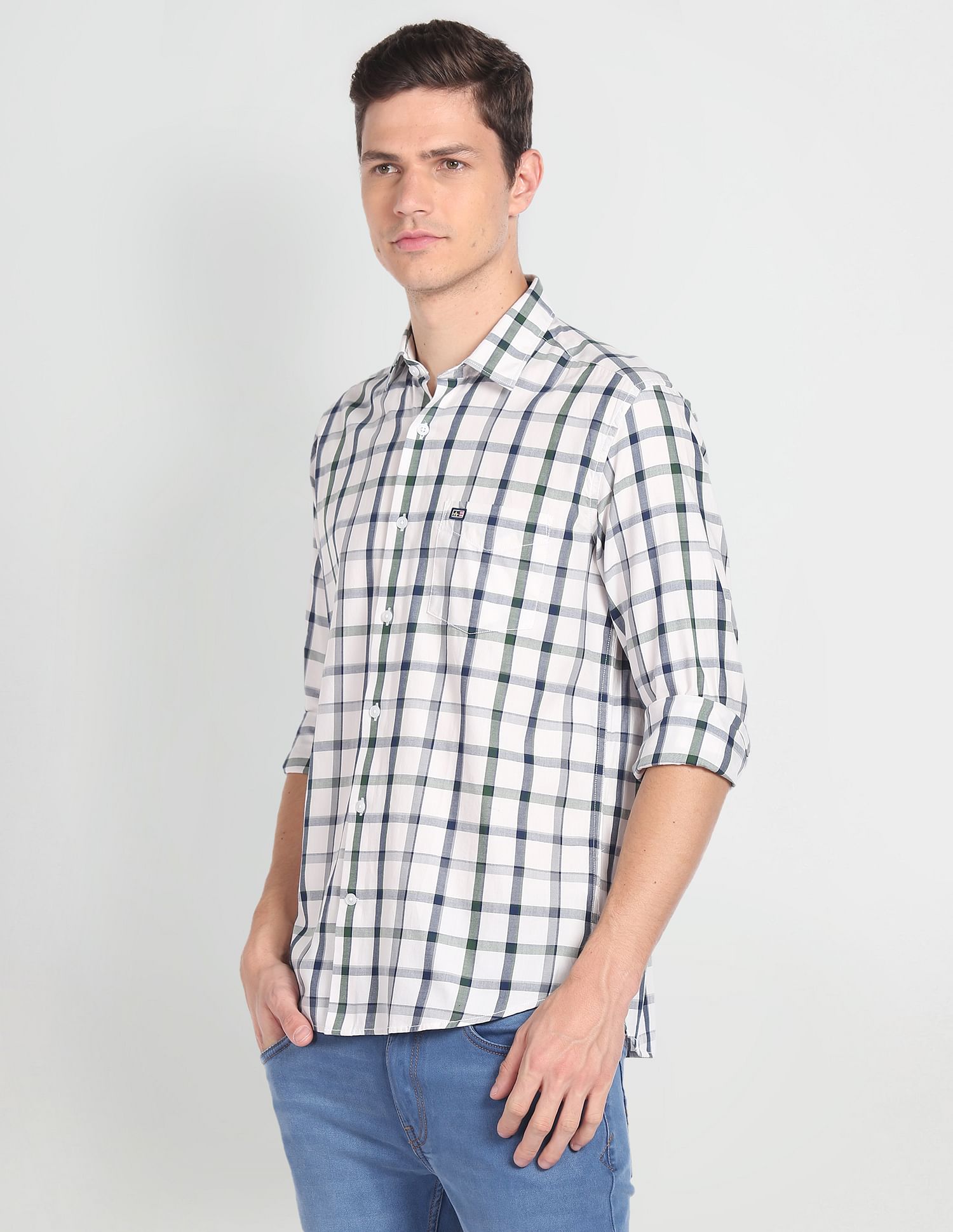 Arrow Sports Tartan Check Slim Fit Shirt