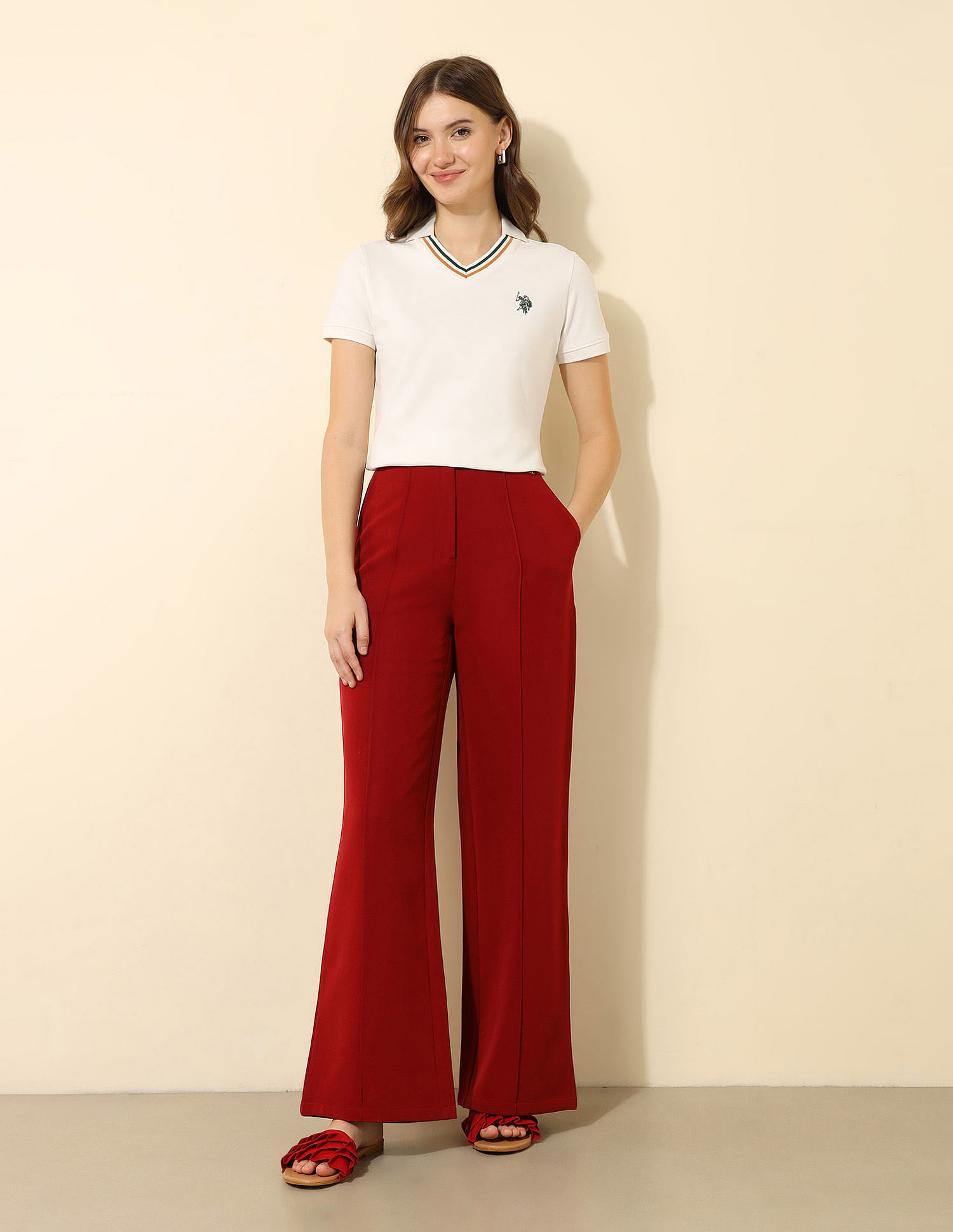 U.S. Polo Assn. Women Regular Fit Solid Polo Shirt