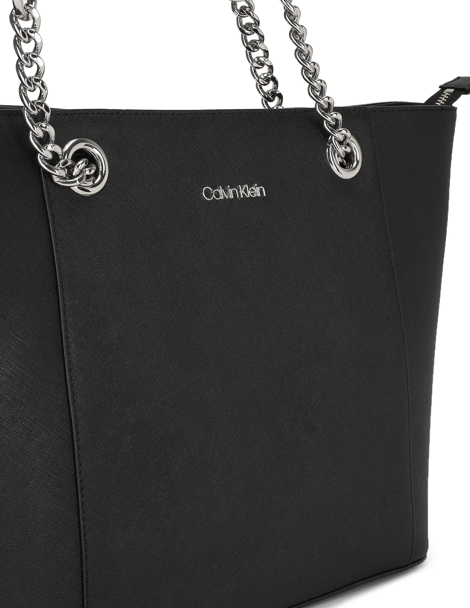 Buy Calvin Klein Women Light Brown Chain Trim Monogram Tote Bag - NNNOW.com
