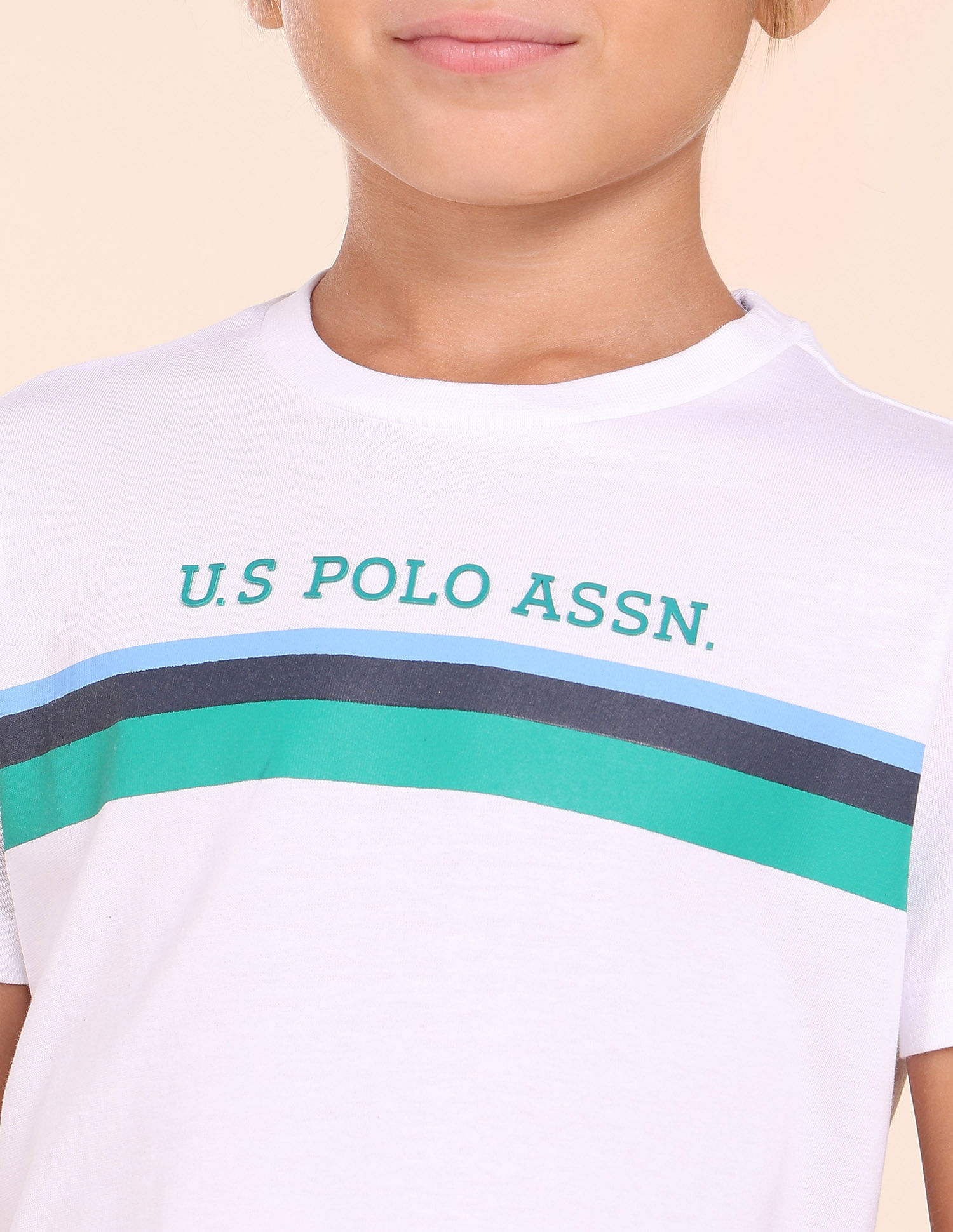 U.S. Polo Assn. Kids Boys Horizontal Striped Regular Fit T-Shirt