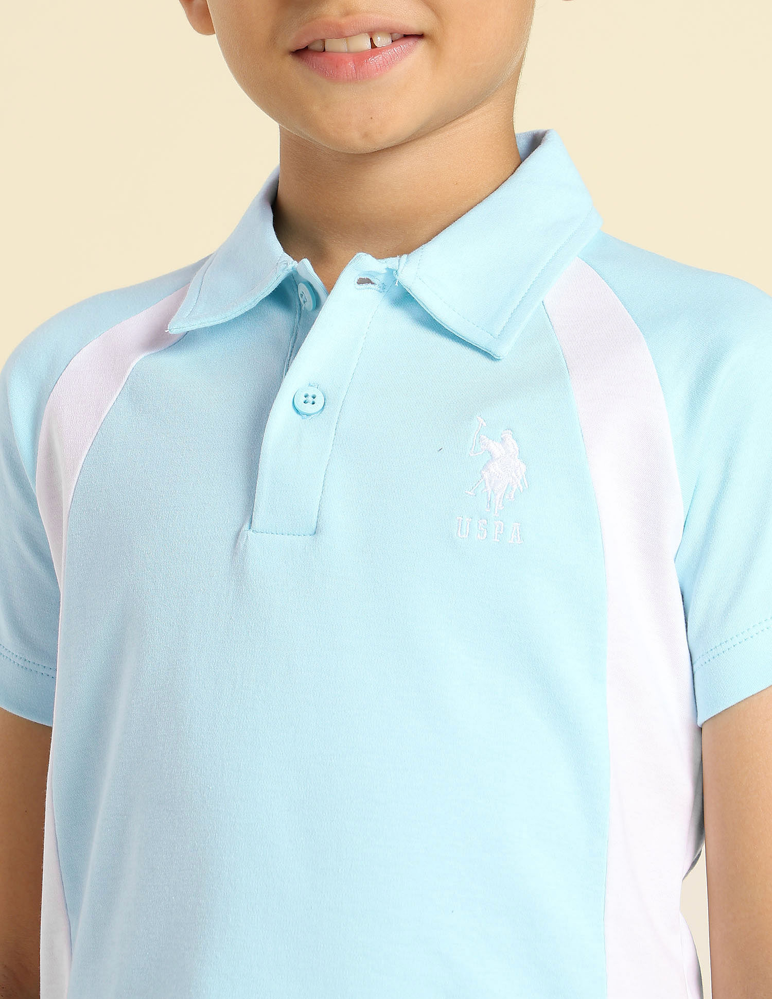 U.S. Polo Assn. Kids Boys Colourblocked Regular Fit Polo Shirt
