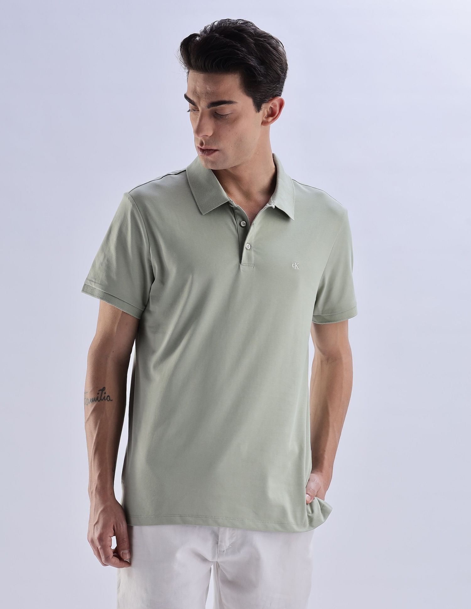 Calvin Klein Jeans Regular-Fit Solid Cotton Polo Shirt