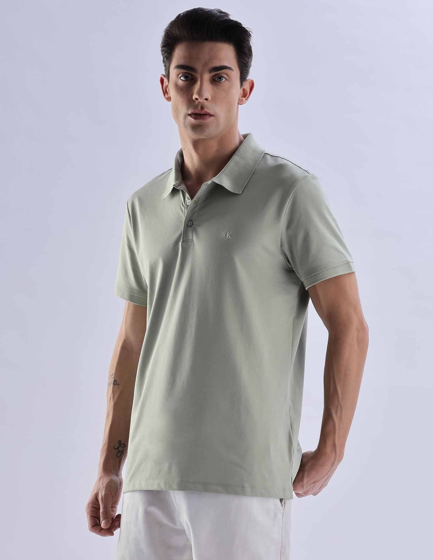 Calvin Klein Jeans Regular-Fit Solid Cotton Polo Shirt