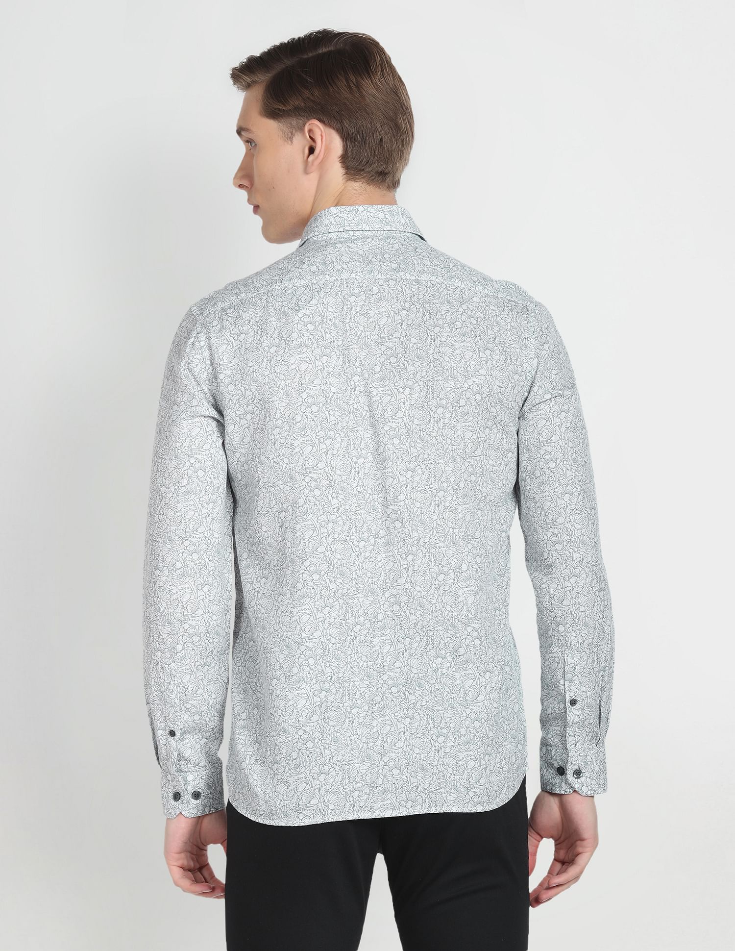 Arrow Sports Spread Collar Floral Print Shirt
