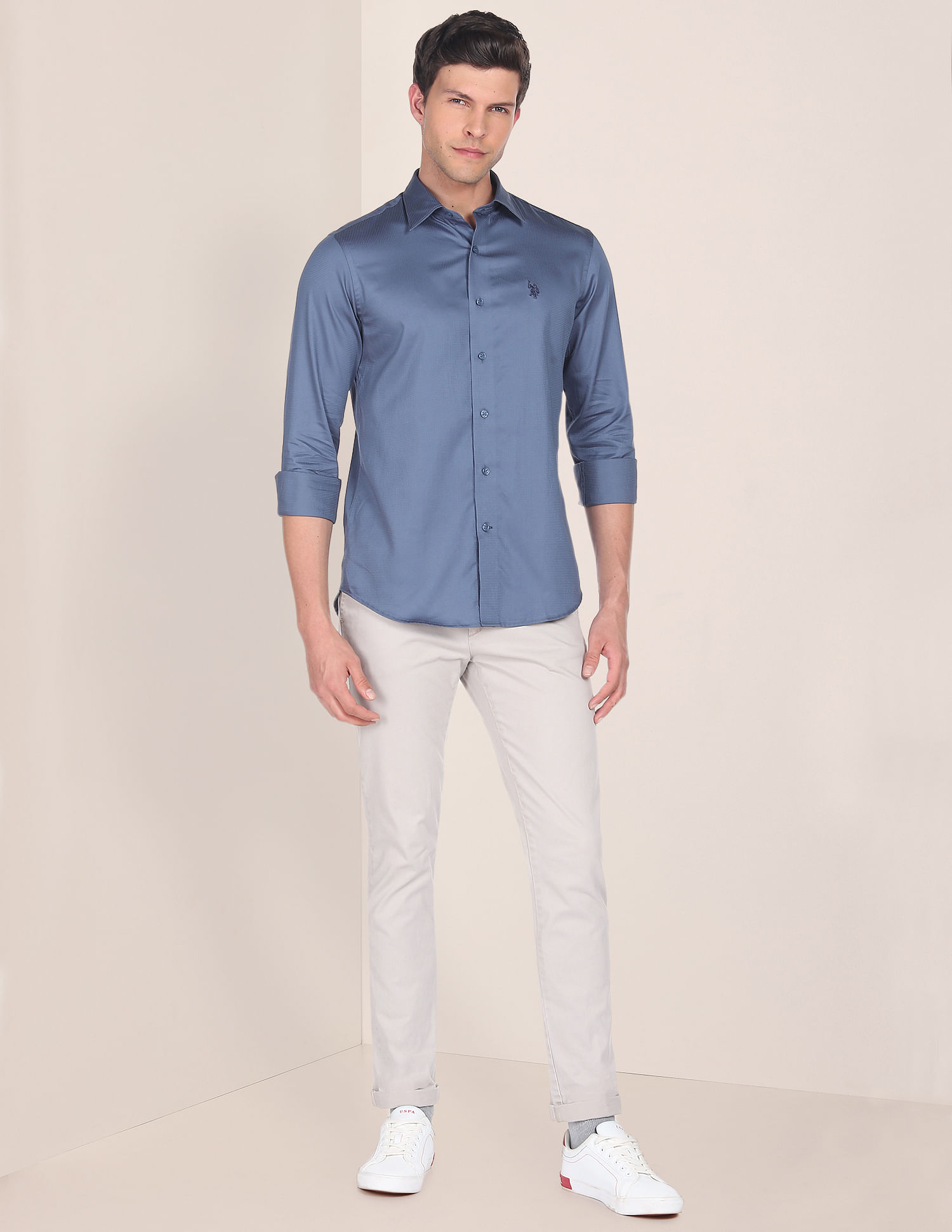 U.S. Polo Assn. Satin Dobby Solid Shirt