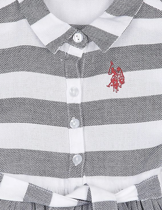 U.S. Polo Assn. Kids Horizontal Stripe Flared Dress