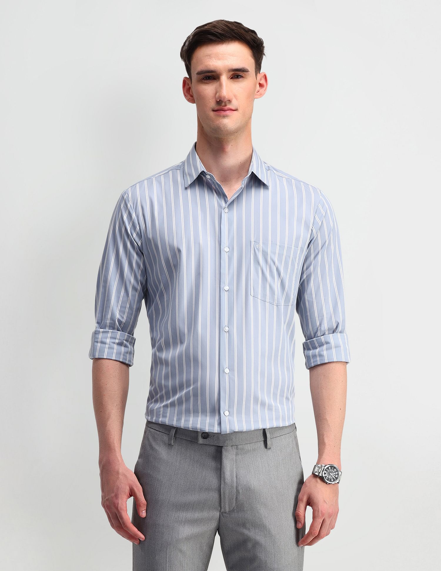 Arrow Liberty Classic Fit Vertical Stripes Shirt