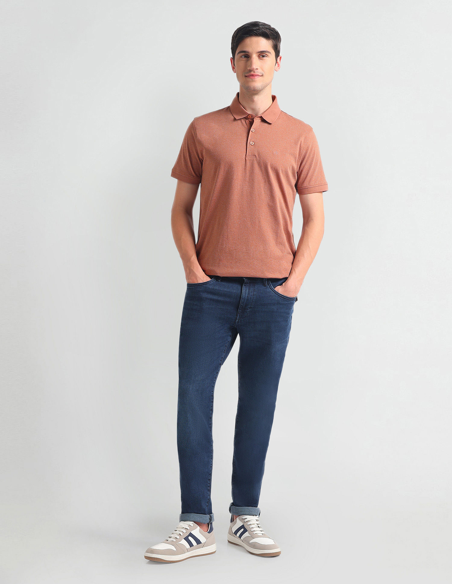Arrow Horizontal Stripe Cotton Polo Shirt
