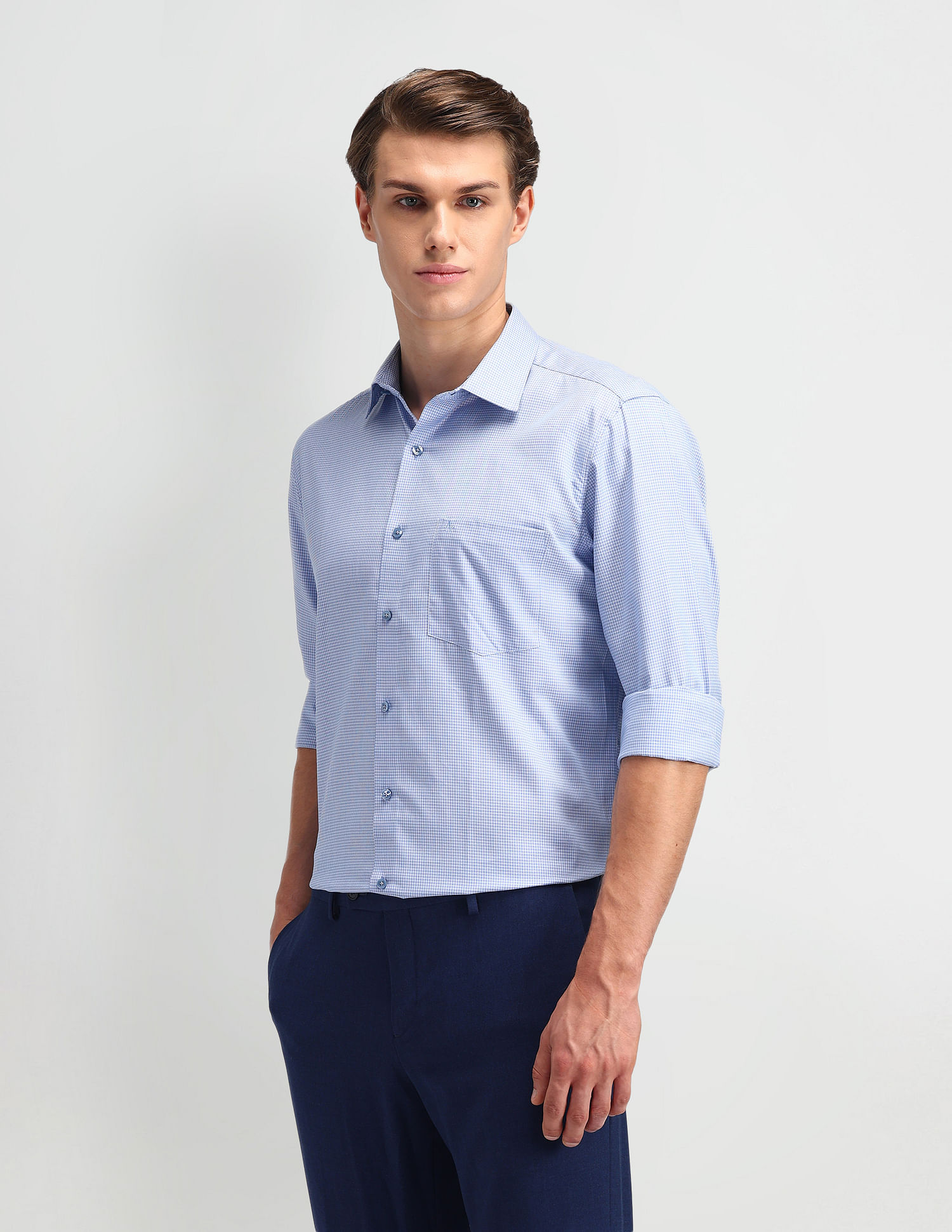 Arrow Liberty Classic Fit Micro Checked Shirt
