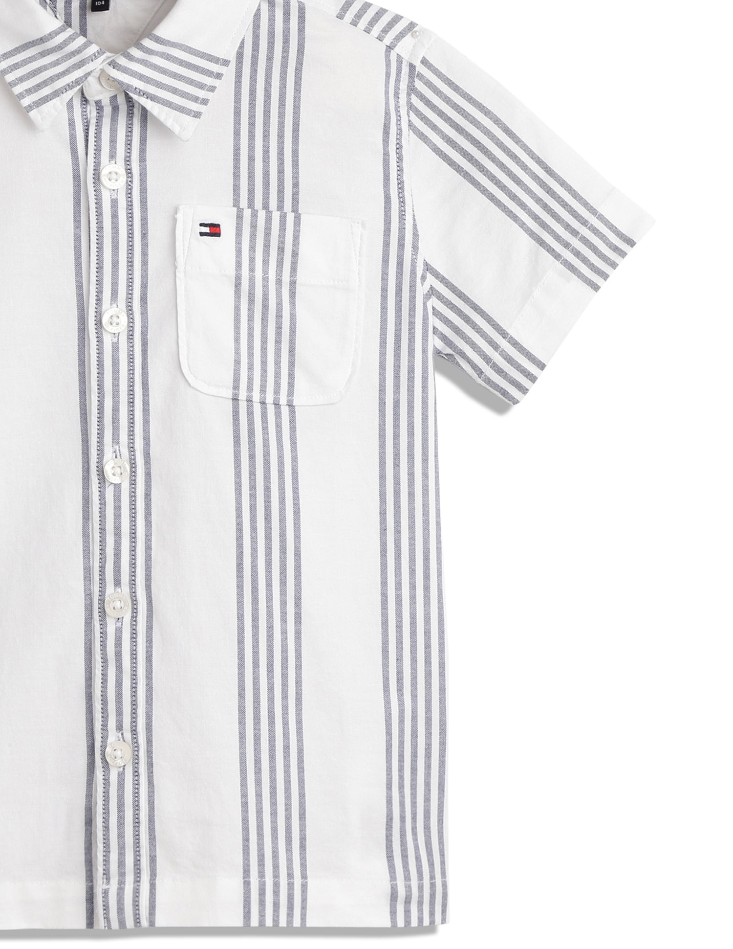 Tommy Hilfiger Kids Boys Oxford Vertical Stripe Shirt