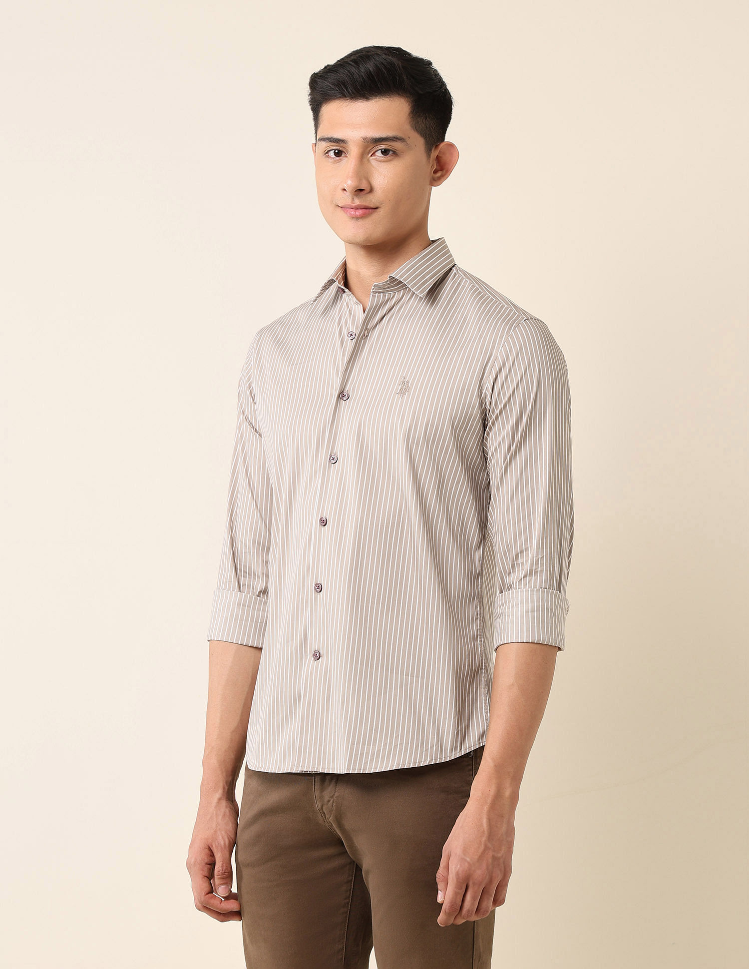 U.S. Polo Assn. Tailored Fit Vertical Striped Shirt