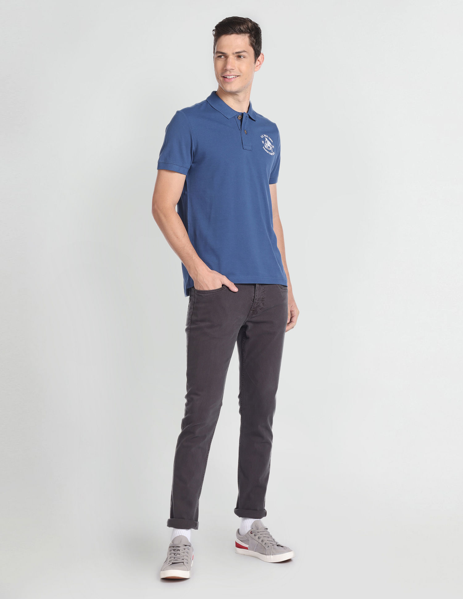 Buy U.S. Polo Assn. Denim Co. Solid Muscle Fit Polo Shirt 