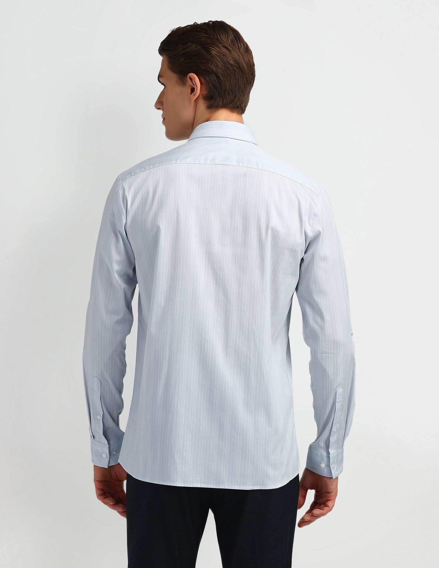 Arrow Newyork Pinstriped Slim Fit Shirt