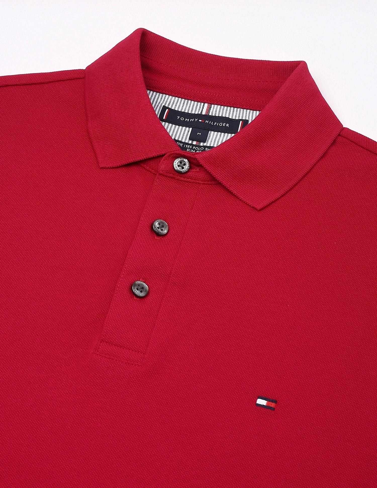 Tommy Hilfiger Solid Slim-Fit Cotton Polo Shirt