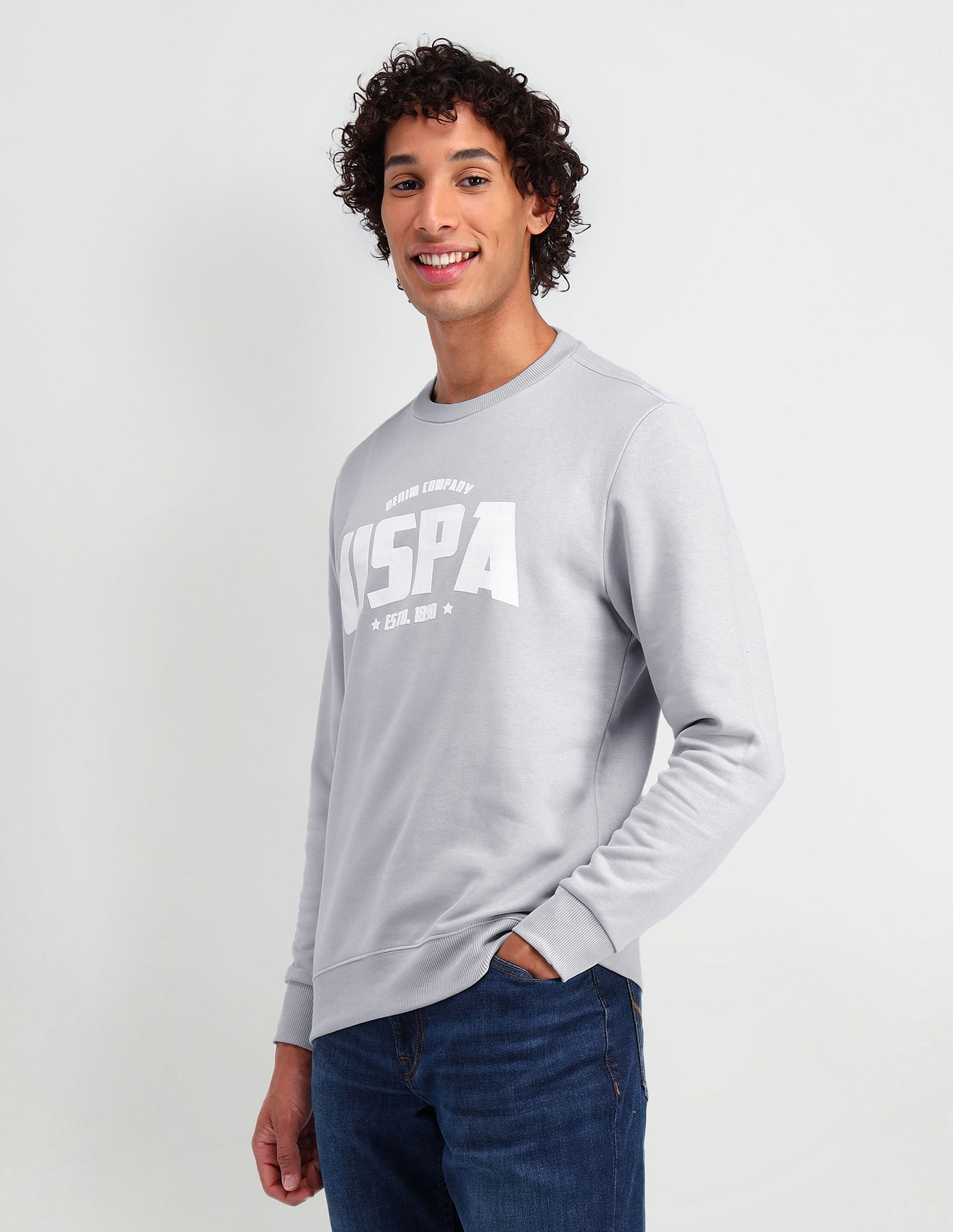 U.S. Polo Assn. Denim Co. Crew Neck Brand Printed Sweatshirt