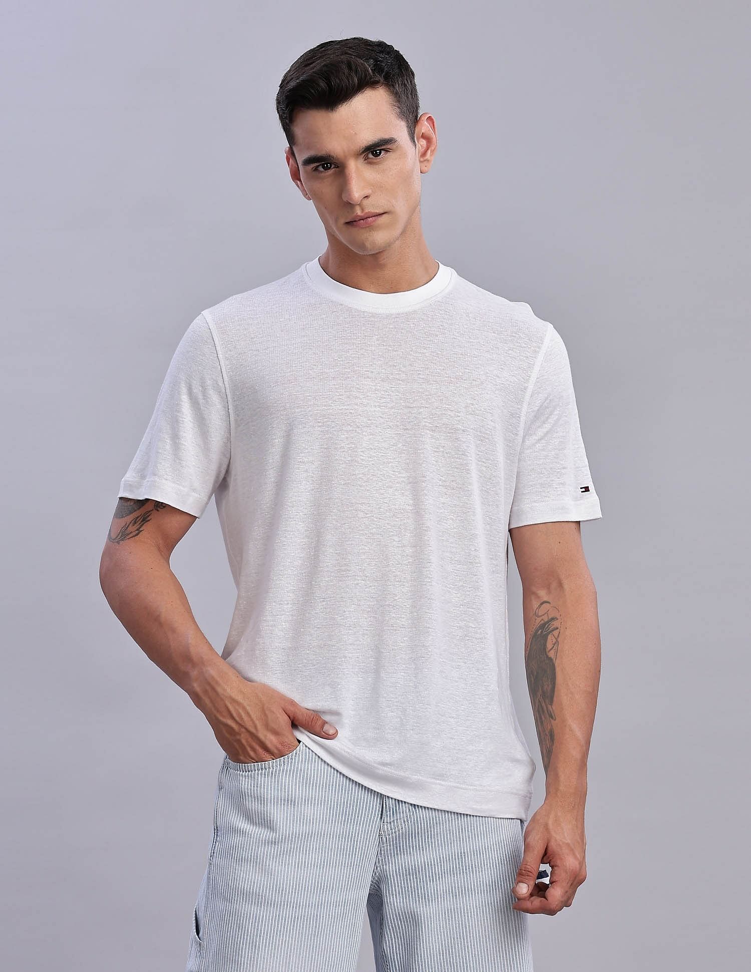 Tommy Hilfiger Mens White Printed T-Shirt