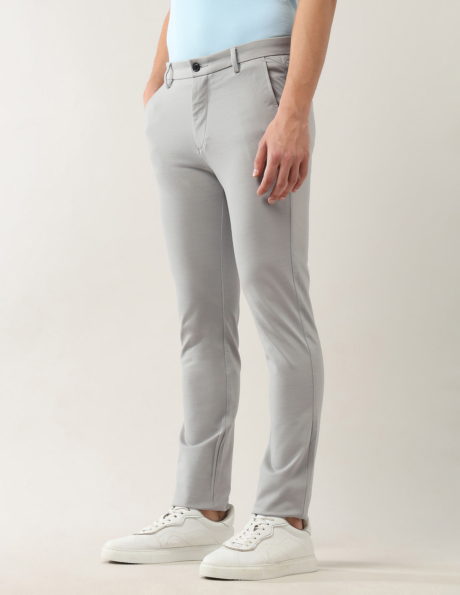 Arrow Sport Slim Fit Mid Rise Trousers